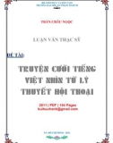 Luận văn Thạc sĩ Ngôn ngữ học: Truyện cười tiếng Việt nhìn từ lý thuyết hội thoại