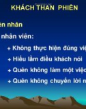 Bài giảng Nghiệp vụ du lịch: Khách hàng than phiền