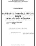 Tóm tắt Luận văn Thạc sĩ Tâm lý học: Nghiên cứu một số kỹ năng sư phạm của giáo viên mầm non