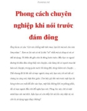 Phong cách chuyên nghiệp khi nói trước đám đông