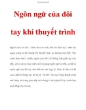 Ngôn ngữ của đôi tay khi thuyết trình