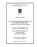 Luận văn Thạc sĩ: Các yếu tố ảnh hưởng đến động lực làm việc của công chức tại Chi cục Thuế TP. Nha Trang