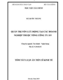 Tóm tắt luận án Tiến sĩ Kinh tế: Quản trị vốn lưu động tại các doanh nghiệp thuộc Tổng công ty 319