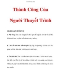 Thành Công Của Người Thuyết Trình