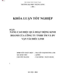 Khóa luận tốt nghiệp: Phân tích hiệu quả hoạt động kinh doanh của công ty TNHH Thương mại và Dịch vụ vận tải Hiếu Linh