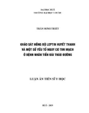 Luận án tiến sĩ Y học: Khảo sát nồng độ leptin huyết thanh và một số yếu tố nguy cơ tim mạch ở bệnh nhân tiền đái tháo đường