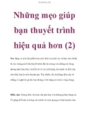 Những mẹo giúp bạn thuyết trình hiệu quả hơn (2)