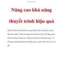 Nâng cao khả năng thuyết trình hiệu quả