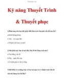 Kỹ năng Thuyết Trình & Thuyết phục