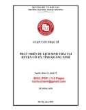 Luận văn Thạc sĩ Quản lý kinh tế: Phát triển du lịch sinh thái tại huyện Cô Tô, tỉnh Quảng Ninh