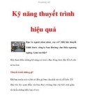 Các kỹ năng về thuyết trình hiệu quả