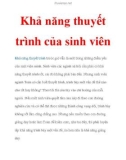 Khả năng thuyết trình của sinh viên