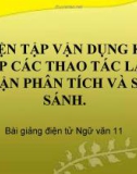 Bài giảng Ngữ văn 11 tuần 11: Luyện tập vận dụng kết hợp các thao tác lập luận phân tích và so sánh