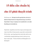 15 điều rất cần để chuẩn bị cho 15 phút thuyết trình