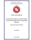 Luận văn Thạc sĩ Quản trị kinh doanh: Dự báo sự phát triển của doanh nghiệp ngành công nghiệp ở Việt Nam giai đoạn 2020-2025