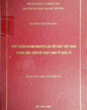 Luận văn: Phát triển ngành nguyên liệu dệt may Việt Nam trong điều kiện hội nhập kinh tế quốc tế