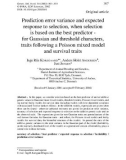 Báo cáo sinh học: Prediction error variance and expected response to selection, when selection is based on the best predictor for Gaussian and threshold characters, traits following a Poisson mixed model and survival traits