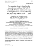 Báo cáo sinh học: Substitution of the α-lactalbumin transcription unit by a CAT cDNA within a BAC clone silenced the locus in transgenic mice without affecting the physically linked Cyclin T1 gene