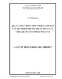 Luận văn Thạc sĩ Khoa học giáo dục: Quản lý hoạt động trải nghiệm sáng tạo của học sinh ở trường THCS thị xã Quảng Yên tỉnh Quảng Ninh