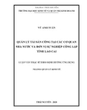 Luận văn Thạc sĩ Quản lý kinh tế: Quản lý tài sản công tại các cơ quan nhà nước và đơn vị sự nghiệp công lập tỉnh Lào Cai