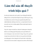 Làm thế nào để thuyết trình hiệu quả