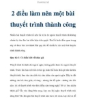 2 điều làm nên một bài thuyết trình thành công