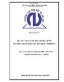 Luận văn Thạc sĩ Định hướng ứng dụng: Quản lý nhà nước đối với hệ thống truyền thanh trên địa bàn tỉnh Lâm Đồng