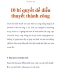 10 bí quyết để diễn thuyết thành công