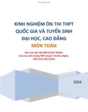 Kinh nghiệm ôn thi THPT Quốc gia và tuyển sinh Đại học, Cao đẳng môn Toán - Nguyễn Lê Đức Trọng