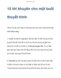 15 lời khuyên để có một buổi thuyết trình thành công