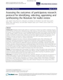 báo cáo khoa học: Assessing the outcomes of participatory research: protocol for identifying, selecting, appraising and synthesizing the literature for realist review