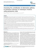 báo cáo khoa học: Assessing the contribution of alternative splicing to proteome diversity in Arabidopsis thaliana using proteomics data