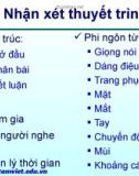 Bài giảng: Kỹ năng thuyết trình - Nhận xét thuyết trình