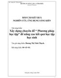 Sáng kiến kinh nghiệm THPT: Xây dựng chuyên đề Phương pháp học tập để nâng cao kết quả học tập học sinh