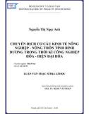 Luận văn Thạc sĩ Địa lý học: Chuyển dịch cơ cấu kinh tế nông nghiệp - nông thôn tỉnh Bình Dương trong thời kì công nghiệp hóa - hiện đại hóa