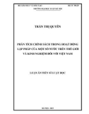 Luận án Tiến sĩ Luật học: Phân tích chính sách trong hoạt động lập pháp của một số nước trên thế giới và kinh nghiệm đối với Việt Nam hiện nay