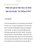 Ôn thi đại học môn văn – Phân tích giá trị hiện thực và nhân đạo của truyện Vợ chồng A Phủ