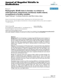 Báo cáo khoa hoc: Radiographic 2D: 4D index in females: no relation to anthropometric, behavioural, nutritional, health-related, occupational or fertility variables