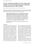 Báo cáo khoa học: No Peri- and Postnatal Effects on Calves Born After Transfer of in Vitro Produced Embryos Vitriﬁed by the Open Pulled Straw (OPS) Method