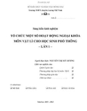 Sáng kiến kinh nghiệm: Tổ chức một số hoạt động ngoại khóa môn Vật lí cho học sinh phổ thông