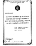 Đồ án tốt nghiệp: Xây dựng hệ thống quản lý chất lượng HACCP cho quy trình sản xuất mực Sushi Halrcut tại công ty cổ phẩn hải sản Bình Đông