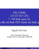 Bài giảng Cơ sở dữ liệu - Chương 7.6: Mô hình quan hệ - Chuyển đổi mô hình ER thành mô hình quan hệ