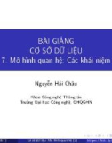 Bài giảng Cơ sở dữ liệu - Chương 7.1: Mô hình quan hệ - Các khái niệm