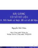 Bài giảng Cơ sở dữ liệu - Chương 4: Mô hình và lược đồ cơ sở dữ liệu