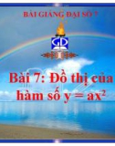 Bài giảng Đại số 7 chương 2 bài 7: Đồ thị hàm số y=ax (a#0)