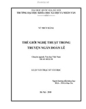 Luận văn Thạc sĩ Văn học: Thế giới nghệ thuật trong truyện ngắn Đoàn Lê