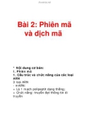 Bài 2: Phiên mã và dịch mã Nếu