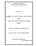 Luận văn Thạc sĩ Khoa học: Nghiên cứu xử lý nước thải từ sản xuất giấy tái chế tại Công ty Bình Minh