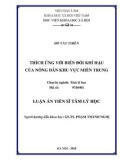 Luận án Tiến sĩ Tâm lý học: Thích ứng với biến đổi khí hậu của nông dân khu vực miền Trung