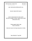 Tóm tắt Luận văn Thạc sĩ Quản lý công: Chất lượng đội ngũ công chức Sở Nông nghiệp và Phát triển nông thôn tỉnh Quảng Trị